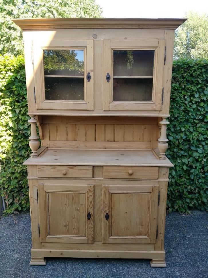 Prachtige antieke massief grenen volhouten buffet kast, Huis en Inrichting, Kasten | Buffetkasten, Gebruikt, 200 cm of meer, 100 tot 150 cm