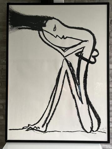 Francky Cane zeefdruk 128cm H op 95cm B ingelijst. beschikbaar voor biedingen