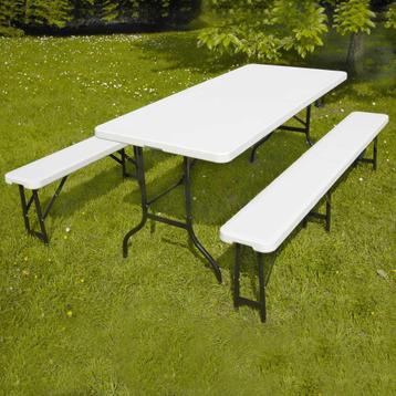 Table et bancs PVC pliant LOCATION, Enlèvement, Neuf