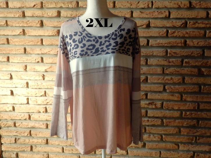 (41)- blouse femme t.2XL rose grise - shein -, Kleding | Dames, Blouses en Tunieken, Zo goed als nieuw, Maat 42/44 (L), Grijs
