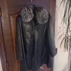 Leder mantel zwart maat 44, Kleding | Dames, Ophalen of Verzenden, Zo goed als nieuw, Maat 42/44 (L), Zwart