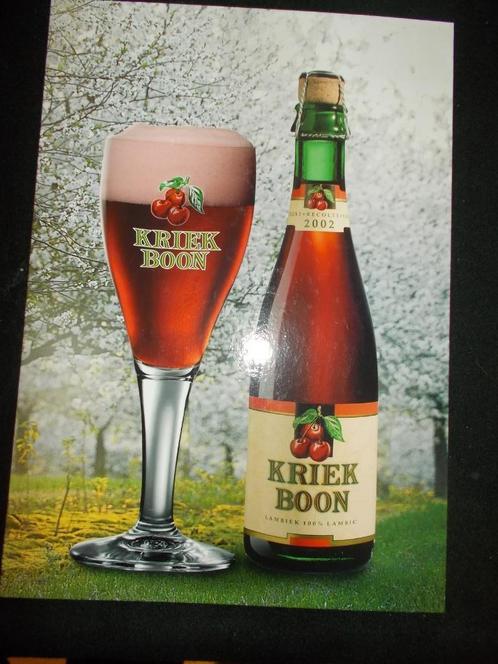 Lembeek - Kriek Boon Lambiek - hard karton - 2002 - Palm, Collections, Marques de bière, Comme neuf, Panneau, Plaque ou Plaquette publicitaire