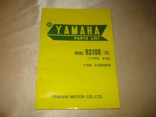 YAMAHA Model RS100 Ancien Catalogue des Pièces Détachées, Motoren, Handleidingen en Instructieboekjes, Yamaha, Ophalen of Verzenden
