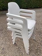 Tuinstoelen + tafel, Tuin en Terras, Ophalen, Gebruikt, Kunststof, Stapelbaar