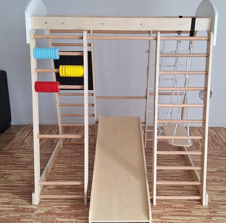 Aire de jeu 7 en 1, Kinderen en Baby's, Speelgoed | Buiten | Speeltoestellen, Nieuw, Glijbaan, Klimnet, Klimtouw, Klimwand, Schommel