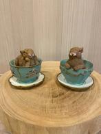 Paques : 2 lapins dans des coupes vertes, Enlèvement ou Envoi, Comme neuf