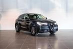 Alfa Romeo Stelvio 2.0 200 Luxury AWD leder | verw. zetels+s, Auto's, Alfa Romeo, Stof, Gebruikt, 2000 kg, Zwart