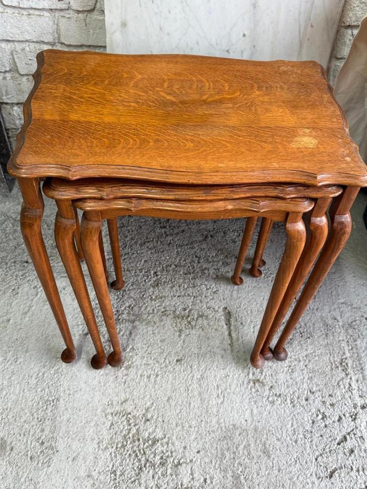 Vintage set van 3 bijzettafels (nesting tables), Antiek en Kunst, Antiek | Meubels | Tafels, Ophalen