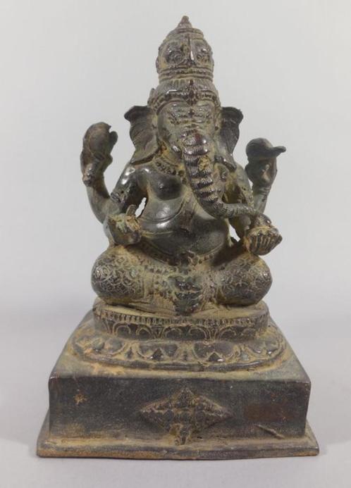 Bronzen Ganesha India- Eind 20st eeuw, Antiek en Kunst, Kunst | Beelden en Houtsnijwerken, Ophalen of Verzenden