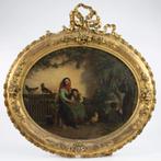 Schilderij Franse romantische school, olie op doek, Antiek en Kunst, Ophalen