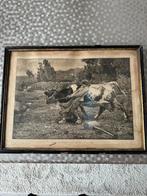 Zeer oude gravure 1888 julien dupre, Enlèvement