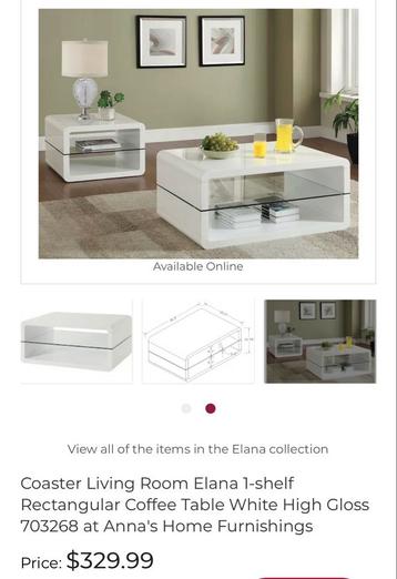 Table basse blanche + nappe + protection plastique, Enlèvement, Utilisé, Verre