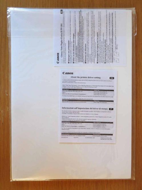 Canon PP-201 Photo Paper Extra glossy II 265 g/m² A4 19 blad, Audio, Tv en Foto, Fotografie | Fotopapier, Nieuw, Ophalen of Verzenden