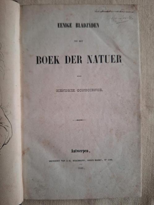 Hendrik Conscience -Eenige bladzyden uit het boek der natuer, Antiek en Kunst, Antiek | Boeken en Manuscripten, Ophalen of Verzenden