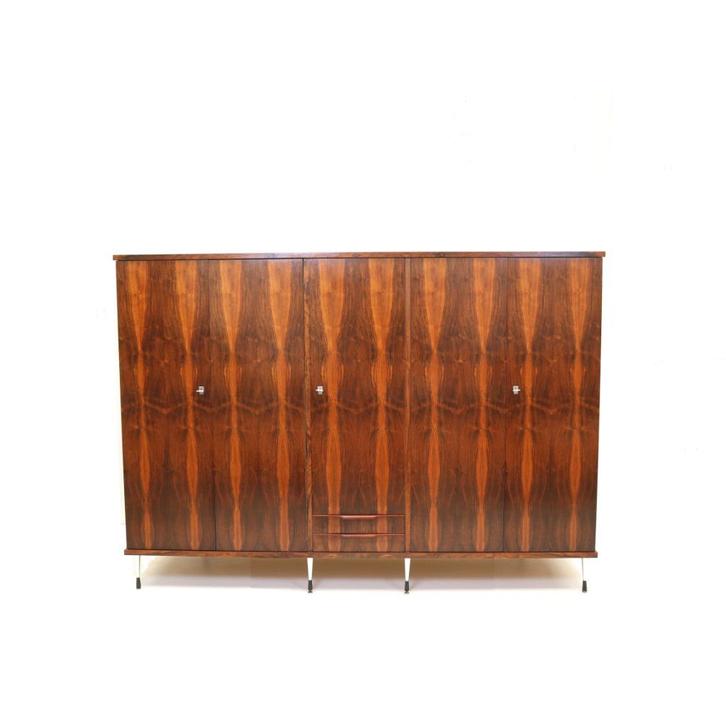 Grote vintage design kledingkast jaren '60 '70 palissander, Huis en Inrichting, Slaapkamer | Complete slaapkamers, Verzenden