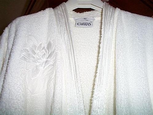 Luxor superlange kamerjas Frottier CAWO 42 ZGAN Np € 185, Kleding | Dames, Ondergoed en Lingerie, Nachtkleding, Wit, Ophalen of Verzenden