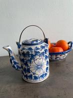 Théière chinoiserie vintage en porcelaine, Enlèvement