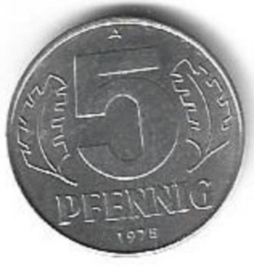 Munten DDR 5 Pfennig 1975 Pr, Timbres & Monnaies, Monnaies | Europe | Monnaies non-euro, Monnaie en vrac, Allemagne, Enlèvement ou Envoi