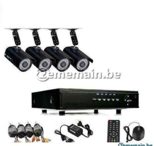 Kit 4 caméras de surveillance avec dvr nouveau, TV, Hi-fi & Vidéo, Caméras action, Neuf, Enlèvement ou Envoi