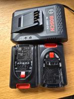Set 2 18V 4.0Ah PowerPlus-batterijen + Bosch snellader, Ophalen of Verzenden, Zo goed als nieuw