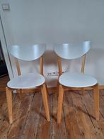 2 witte houten stoelen, Huis en Inrichting, Stoelen, Gebruikt, Ophalen of Verzenden