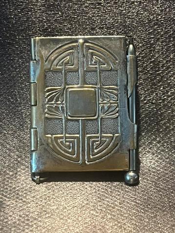 Antiek Art Nouveau verzilverd dance card  potlood chatelaine beschikbaar voor biedingen