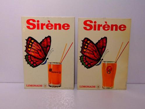 2 Sirene limonade pankartes1967 & 1971 + schaaltje, Verzamelen, Merken en Reclamevoorwerpen, Gebruikt, Reclamebord, Ophalen of Verzenden
