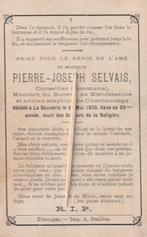 Pierre Selvais, Envoi