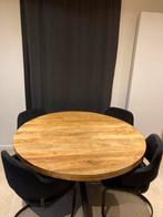 Mooie ronde eiken tafel met 4 stoelen, Huis en Inrichting, Ophalen