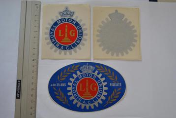 LOT 3 AUTOCOLLANTS ROYAL MOTOR UNION R.A.C.L. LIEGE RALLYES beschikbaar voor biedingen