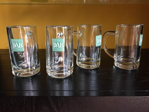 4 DAB-glazen, Collections, Verres & Petits Verres, Utilisé, Verre à bière, Enlèvement ou Envoi