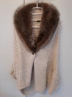 Damesgilet met pelsen kraag, Ophalen of Verzenden, Zo goed als nieuw, Maat 42/44 (L), Beige