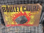 metalen reclamebord voor houtskool Boulet Carré ca 1950, Reclamebord, Gebruikt, Ophalen of Verzenden