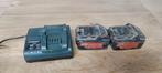 Metabo lader + 2 batterijen ( 5.2 ah ), Ophalen of Verzenden, Gebruikt