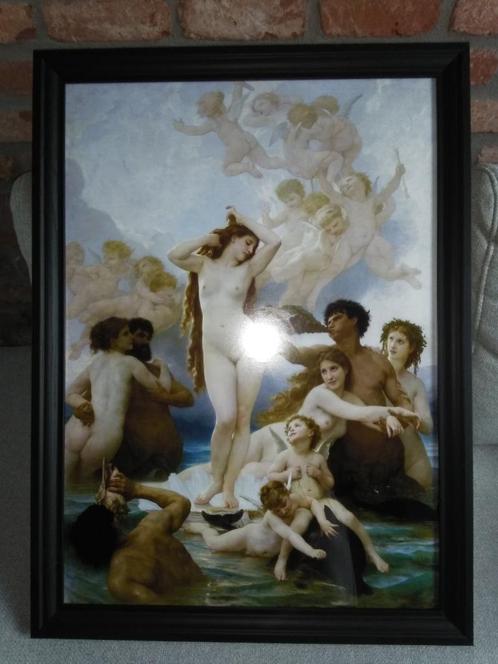 W. Bouguereau Cadre 50 x 70 cm "La naissance de Venus" 1879, Antiquités & Art, Art | Peinture | Classique, Enlèvement ou Envoi