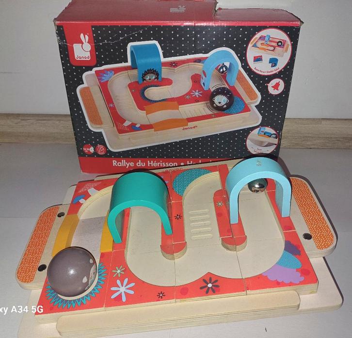 Janod Rallye du hérisson - Egelrace, Kinderen en Baby's, Speelgoed | Educatief en Creatief, Zo goed als nieuw, Bouwen, Puzzelen
