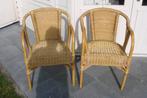 2 zeteltjes: rotan met kussen, Huis en Inrichting, Zetels | Zetels, Ophalen, Gebruikt, Eenpersoons, Riet of Rotan