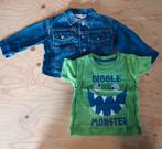 Jeansjasje van Esprit en groen T-shirt - Maat 68, Enfants & Bébés, Vêtements de bébé | Taille 68, Comme neuf, Garçon ou Fille