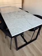 Eettafel marmer carrara + 6 eetkamerstoelen, Huis en Inrichting, Tafels | Eettafels, Ophalen, Zo goed als nieuw