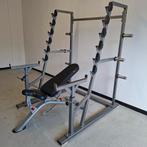 Panatta Squat Rack multi Press + Panatta Adjustable Bench, Sport en Fitness, Fitnessmaterialen, Ophalen, Zo goed als nieuw