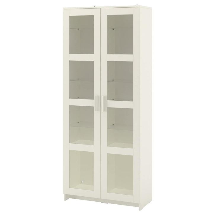 Ikea Brimnes Vitrinekast wit met lichten, Huis en Inrichting, Kasten | Vitrinekasten, Gebruikt, 150 tot 200 cm, 50 tot 100 cm