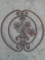 Halfrond smeedijzeren fronton voor wandmontage, 4 bloemen, Tuin en Terras, Ophalen, Nieuw