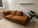 Cognac tweezit, Huis en Inrichting, Zetels | Complete zithoeken, Ophalen, Zo goed als nieuw, Stof