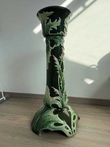 Colonne porte-fleur en majolique - art nouveau beschikbaar voor biedingen