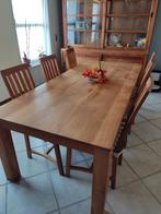 Teak houten tafel + 6 stoelen, Huis en Inrichting, Tafels | Eettafels, Ophalen