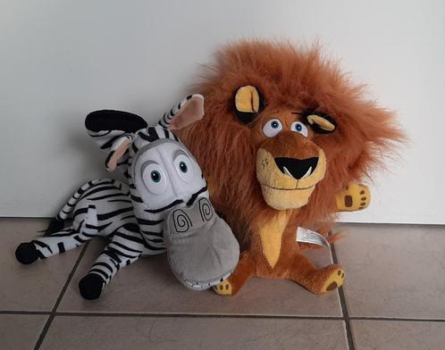 2 Knuffels/pluche Marty en Alex van tekenfilm Madagascar, Kinderen en Baby's, Speelgoed | Knuffels en Pluche, Zo goed als nieuw