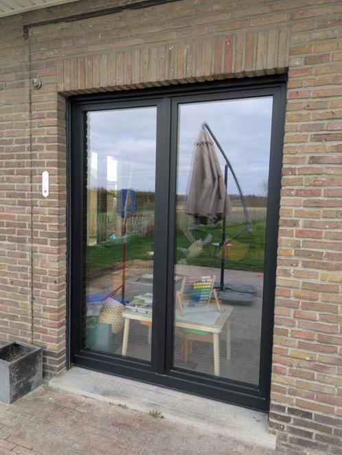 Raam en deur te koop, Doe-het-zelf en Bouw, Deuren en Vliegenramen, Gebruikt, Buitendeur, 215 cm of meer, 120 cm of meer, Glas
