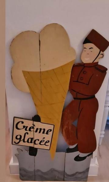 antiek stoepbord creme glacee panneau de trottoir antique cr beschikbaar voor biedingen