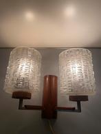 Vintage - Retro wandlamp ( glazen lampenkappen )., Enlèvement ou Envoi
