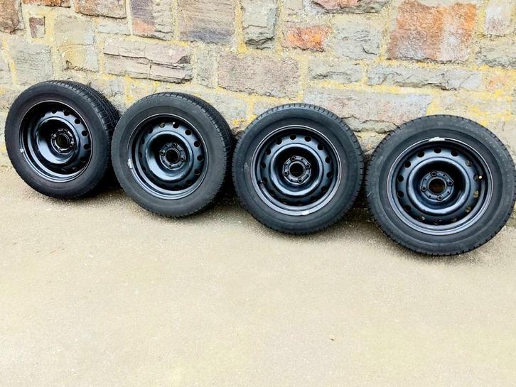 4 pneus Michelin 185/65-15 avec jantes Peugeot, Auto-onderdelen, Banden en Velgen, Banden en Velgen, Zomerbanden, 15 inch, 185 mm